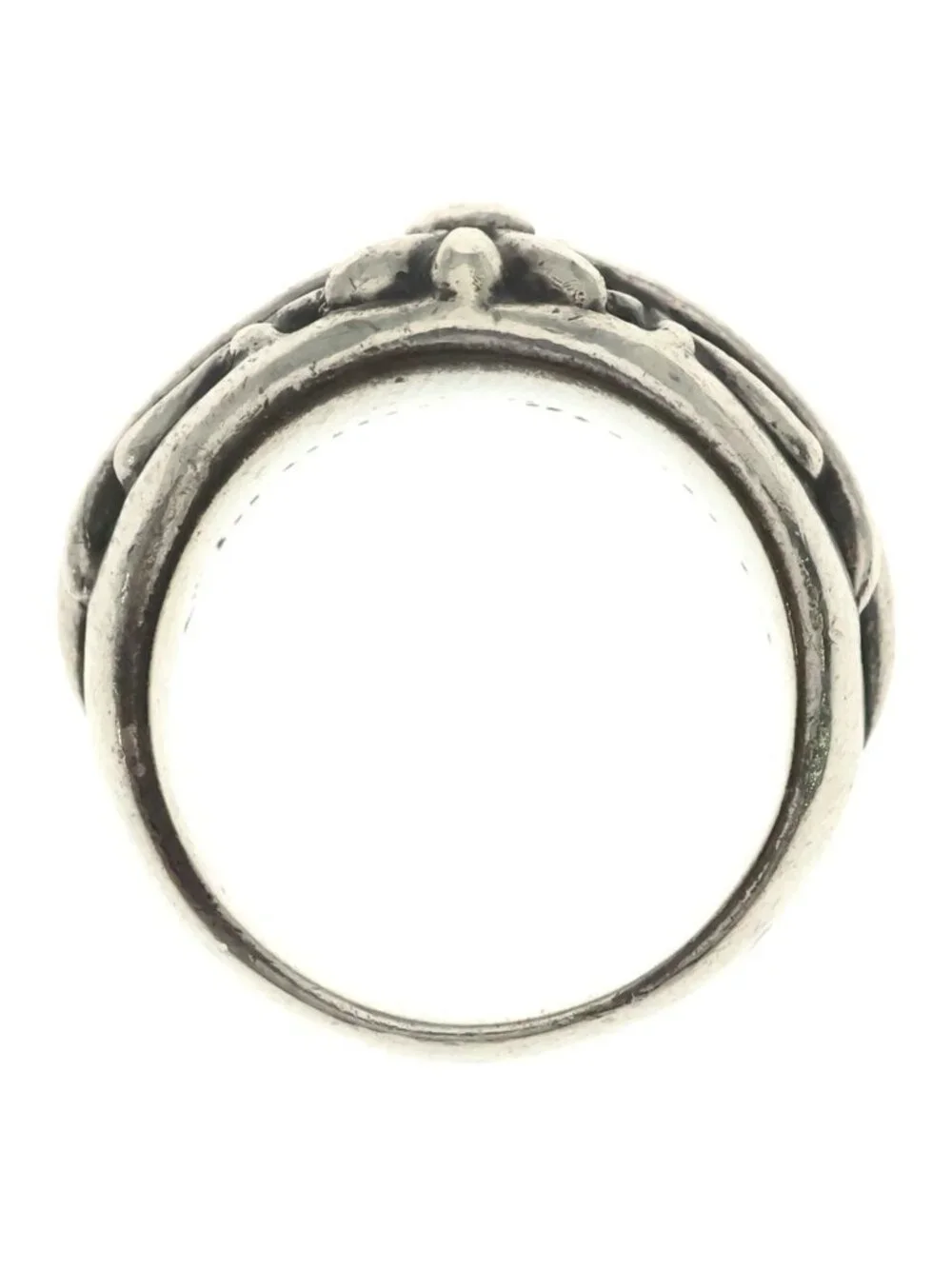 Chrome Hearts Flrl Floral Cross Ring Silver